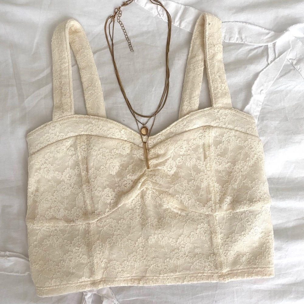 lace tank crop
